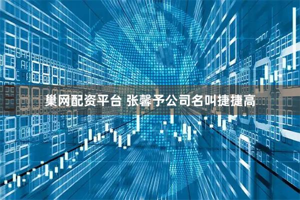 巢网配资平台 张馨予公司名叫捷捷高